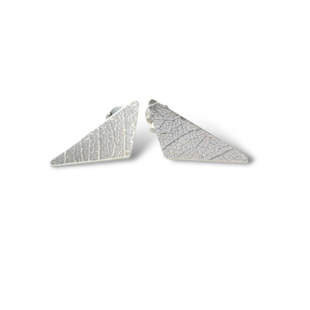 sterling silver leaf earrings